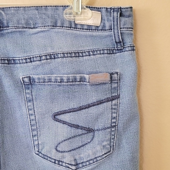 Seven7 Womens Medium Wash Distressed Cutoff Denim Shorts - Size 10 - Picture 9 of 11